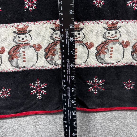 Vintage Women Tapestry Christmas Vest Snowmen Snow Trees Holiday Size 18 I146 - Picture 6 of 8